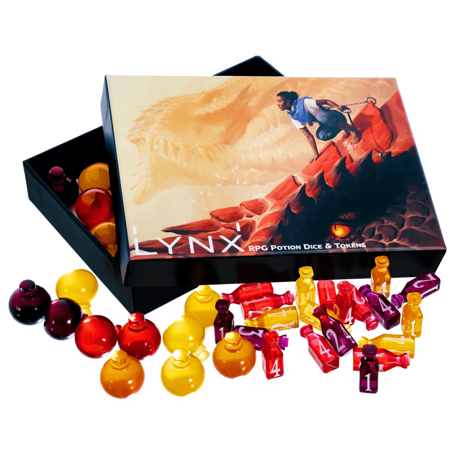 Lynx Accessories: Healing Potion Markers & Dice - Set Of 24 Dice & 15 Potions Tokens 1 Lynx Accessories: Healing Potion Markers & Dice - Set Of 24 Dice & 15 Potions Tokens