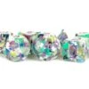 7-Die Set 16mm: Recycled Dice With Purple Numbers