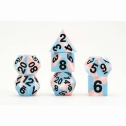 7-Die Set 16mm: Sharp Edge Silicone Dice - Transgender