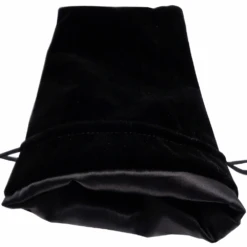 MDG Large Black Velvet Dice Bag With Black Satin - 6"x8"