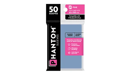 Phantom Sleeves: Pink Size - 50ct Sleeves (Matte/Matte) 1 Phantom Sleeves: Pink Size - 50ct Sleeves (Matte/Matte)