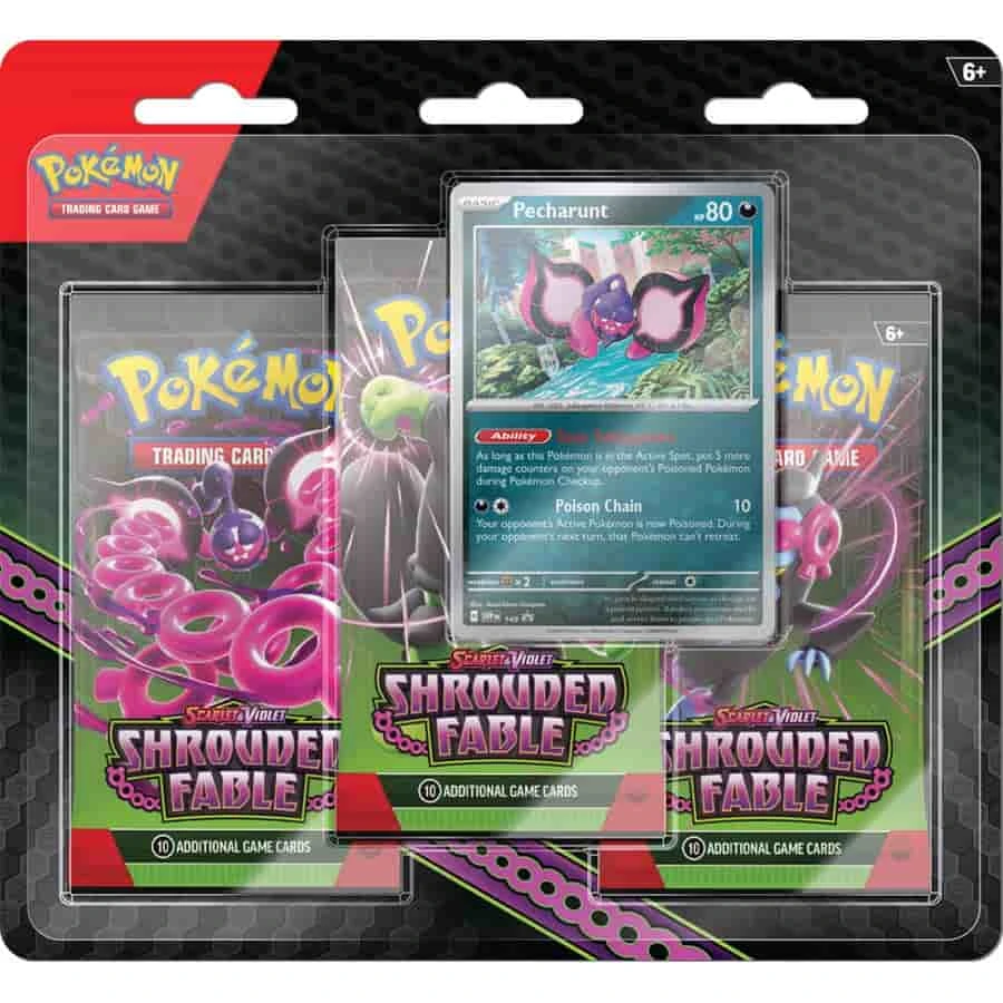 Pokemon TCG: Scarlet And Violet Shrouded Fable: Three Booster Blister 1 Pokemon TCG: Scarlet And Violet Shrouded Fable: Three Booster Blister